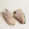 Damen-Laufsohle aus Mesh und Nubukleder mit silbernem Metallic-Lederstern