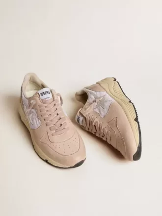 Damen-Laufsohle aus Mesh und Nubukleder mit silbernem Metallic-Lederstern