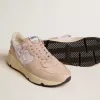 Damen-Laufsohle aus Mesh und Nubukleder mit silbernem Metallic-Lederstern