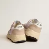 Damen-Laufsohle aus Mesh und Nubukleder mit silbernem Metallic-Lederstern