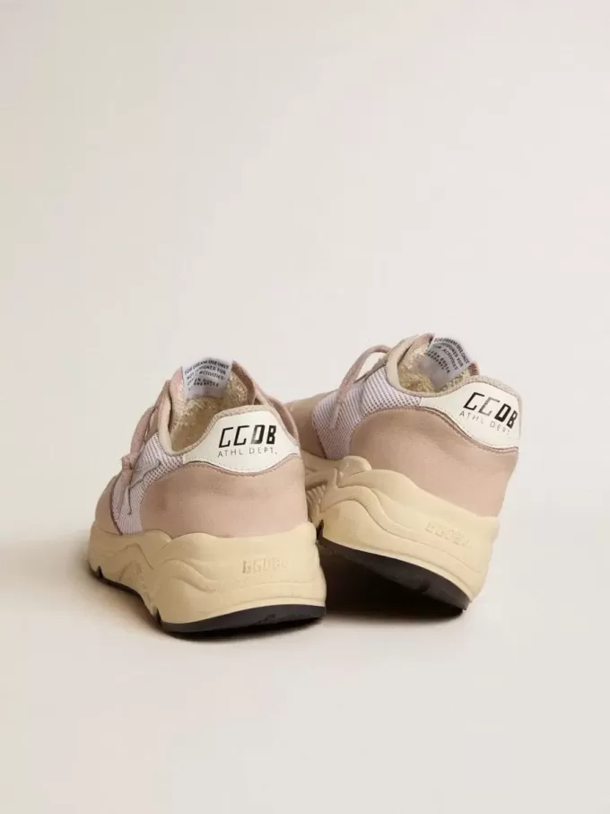 Damen-Laufsohle aus Mesh und Nubukleder mit silbernem Metallic-Lederstern