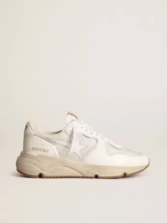 Damen-Laufsohle aus Mesh und weißem Nappa