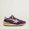 Damen-Marathon mit violettem Nylon-Obermaterial und weißem Stern