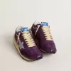 Damen-Marathon mit violettem Nylon-Obermaterial und weißem Stern