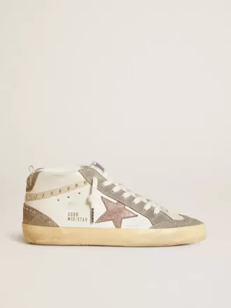 Damen Mid Star aus Nappa und Wildleder mit hellbraunem Metallic-Lederstern