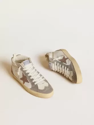 Damen Mid Star aus Nappa und Wildleder mit hellbraunem Metallic-Lederstern