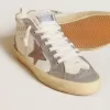 Damen Mid Star aus Nappa und Wildleder mit hellbraunem Metallic-Lederstern Damen Mid Star aus Nappa und Wildleder mit hellbraunem Metallic-Lederstern