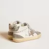 Damen Mid Star aus Nappa und Wildleder mit hellbraunem Metallic-Lederstern Damen Mid Star aus Nappa und Wildleder mit hellbraunem Metallic-Lederstern