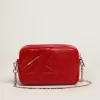 Damen-Mini-Star-Tasche aus rot lackiertem Leder mit farblich abgestimmtem Stern