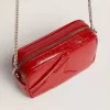 Damen-Mini-Star-Tasche aus rot lackiertem Leder mit farblich abgestimmtem Stern