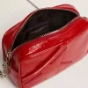 Damen-Mini-Star-Tasche aus rot lackiertem Leder mit farblich abgestimmtem Stern