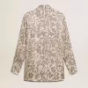 Damen-Pyjamahemd aus Seidenmischung mit Blumenprint