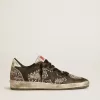 Damen-Sneaker „Ball Star” aus Leder mit Elefantenprint und schwarzem Lederstern Damen-Sneaker „Ball Star” aus Leder mit Elefantenprint und schwarzem Lederstern