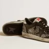 Damen-Sneaker „Ball Star” aus Leder mit Elefantenprint und schwarzem Lederstern Damen-Sneaker „Ball Star” aus Leder mit Elefantenprint und schwarzem Lederstern