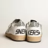 Damen-Sneaker „Ball Star” aus Nappaleder mit weißem Stern und glitzernder Fersenlasche
