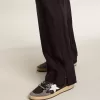 Damen-Sneaker „Ball Star” in Glitzeroptik mit Lederstern und metallischer Lederlasche am Fersenbereich