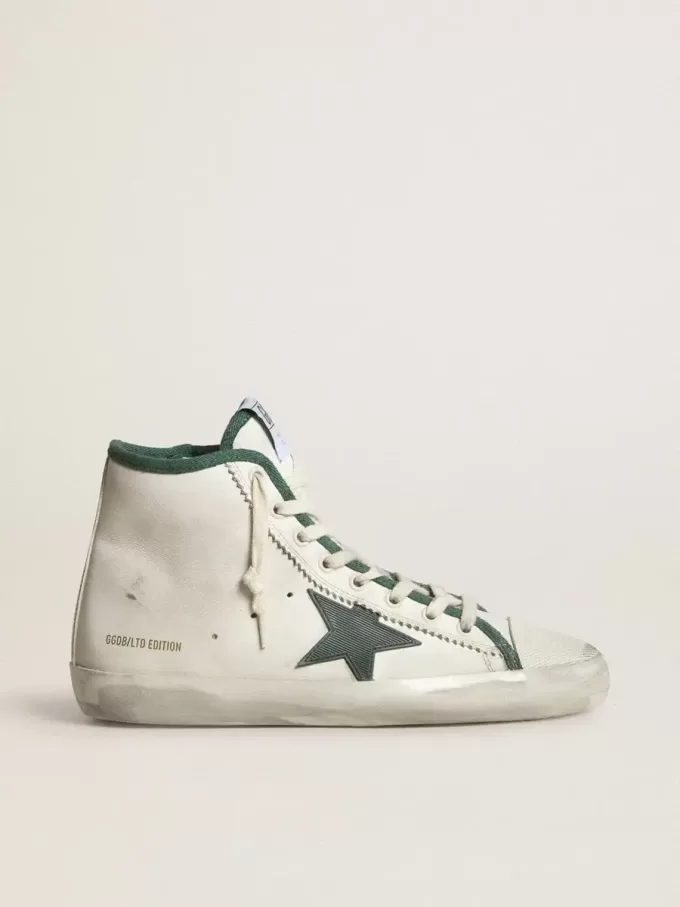 Damen-Sneaker Francy LTD aus Nappaleder mit grünem Gummister Damen-Sneaker Francy LTD aus Nappaleder mit grünem Gummister