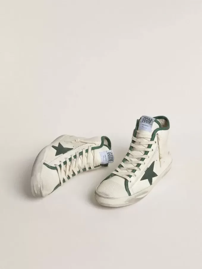 Damen-Sneaker Francy LTD aus Nappaleder mit grünem Gummister Damen-Sneaker Francy LTD aus Nappaleder mit grünem Gummister