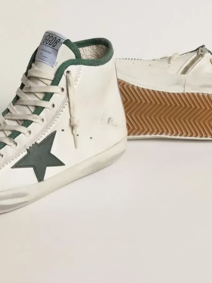 Damen-Sneaker Francy LTD aus Nappaleder mit grünem Gummister Damen-Sneaker Francy LTD aus Nappaleder mit grünem Gummister