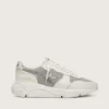 Damen-Sneaker „Running Sole” aus Mesh und Nubukleder mit silbernem Metallic-Lederstern