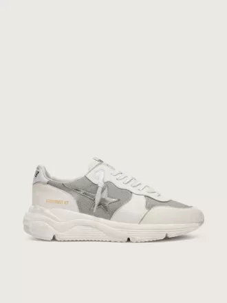 Damen-Sneaker „Running Sole” aus Mesh und Nubukleder mit silbernem Metallic-Lederstern