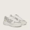 Damen-Sneaker „Running Sole” aus Mesh und Nubukleder mit silbernem Metallic-Lederstern
