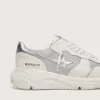 Damen-Sneaker „Running Sole” aus Mesh und Nubukleder mit silbernem Metallic-Lederstern