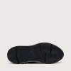 Damen-Sneaker „Running Sole” aus schwarzem Nappaleder und Nylon mit silbernem Lederstern Damen-Sneaker „Running Sole” aus schwarzem Nappaleder und Nylon mit silbernem Lederstern