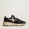 Damen-Sneaker „Running Sole” aus schwarzem Nappaleder und Wildleder Damen-Sneaker „Running Sole” aus schwarzem Nappaleder und Wildleder