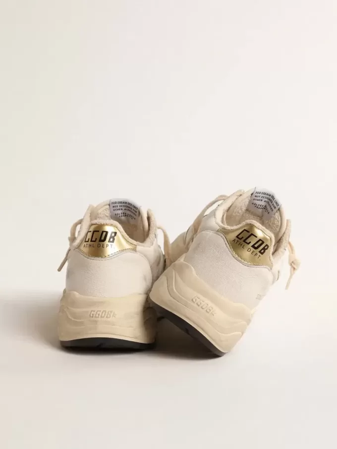 Damen-Sneaker „Running Sole LTD” aus Nappaleder mit Stern aus Wildleder und goldener Fersenlasche
