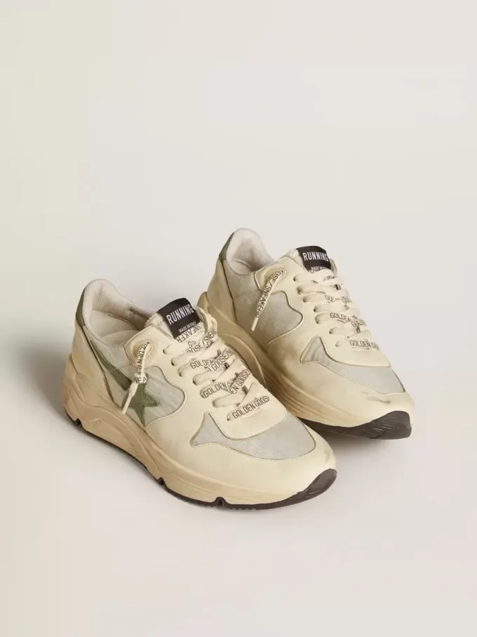 Damen-Sneaker „Running Sole LTD” aus Nylon und Nappa mit Nubuk-Stern und Fersenlasche
