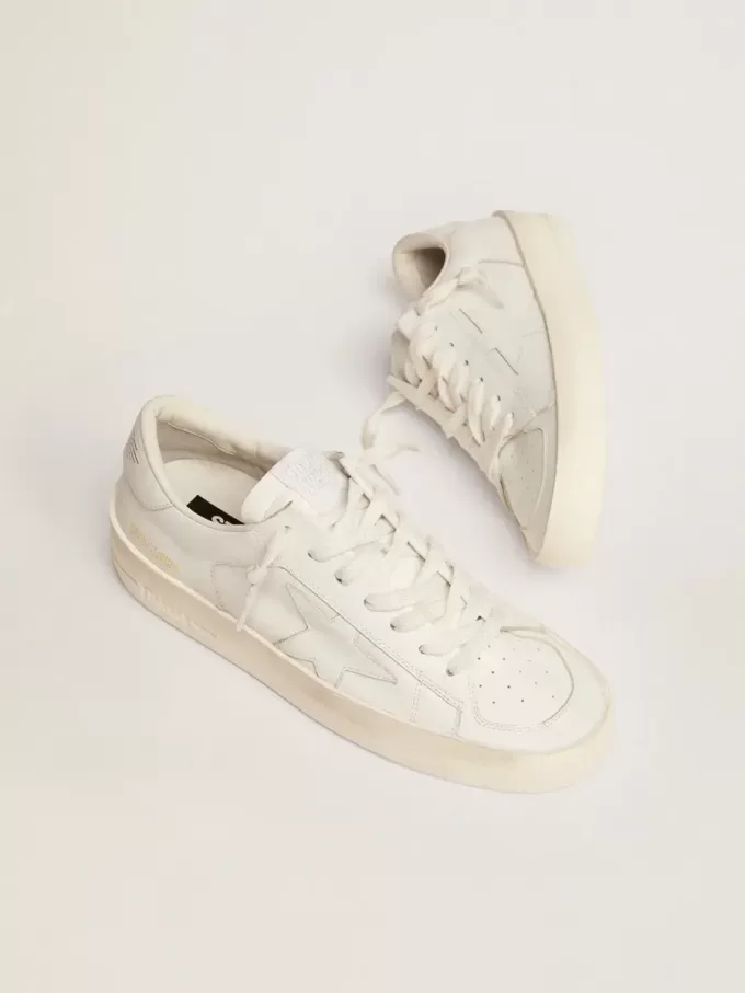 Damen-Sneaker Stardan aus komplett weißem Leder Damen-Sneaker Stardan aus komplett weißem Leder