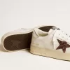 Damen-Sneaker „Stardan” aus Nappaleder mit Glitzerstern und Fersenlasche aus Metallic-Leder