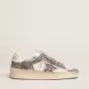 Damen-Sneaker „Stardan” aus weißem Leder mit Glitzer