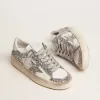 Damen-Sneaker „Stardan” aus weißem Leder mit Glitzer