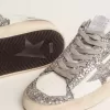Damen-Sneaker „Stardan” aus weißem Leder mit Glitzer