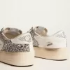 Damen-Sneaker „Stardan” aus weißem Leder mit Glitzer