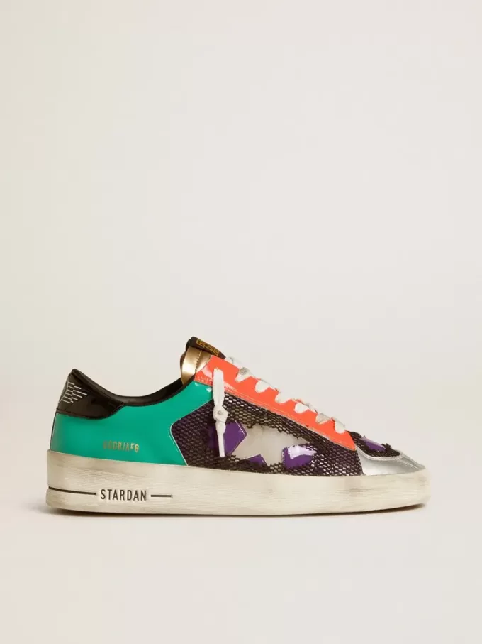 Damen-Sneaker Stardan LAB aus Lackleder und Mesh mit Gummister Damen-Sneaker Stardan LAB aus Lackleder und Mesh mit Gummister