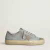 Damen-Sneaker V-Star aus hellblauem Canvas mit taubengrauem Lederstern Damen-Sneaker V-Star aus hellblauem Canvas mit taubengrauem Lederstern