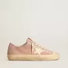 Damen-Sneaker V-Star aus rosa Wildleder mit cremefarbenem Lederstern