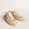 Damen-Sneaker V-Star aus rosa Wildleder mit cremefarbenem Lederstern