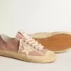 Damen-Sneaker V-Star aus rosa Wildleder mit cremefarbenem Lederstern
