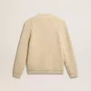 Damen-Strickjacke aus Baumwolle mit Stickerei auf der Vorderseite