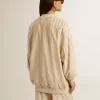 Damen-Strickjacke aus Seide und Viskose mit Nadelstreifenmotiv
