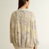 Damen-Strickjacke mit Blumenprint und Stickerei Damen-Strickjacke mit Blumenprint und Stickerei