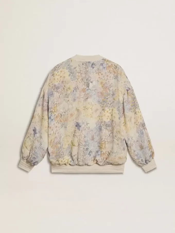 Damen-Strickjacke mit Blumenprint und Stickerei Damen-Strickjacke mit Blumenprint und Stickerei