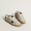 Damen-Super-Star aus eisgrauem Wildleder mit silbernem Glitzerstern und Leder-Fersenlasche Damen-Super-Star aus eisgrauem Wildleder mit silbernem Glitzerstern und Leder-Fersenlasche
