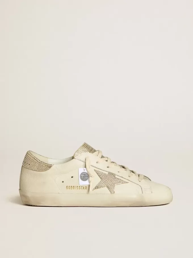Damen-Super-Star aus Nappaleder mit Swarovski-Kristallstern und Fersenlasche Damen-Super-Star aus Nappaleder mit Swarovski-Kristallstern und Fersenlasche