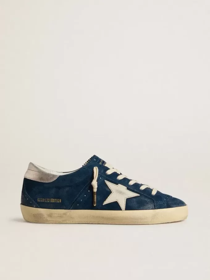 Damen-Super-Star LTD aus blauem Wildleder mit weißem Stern
