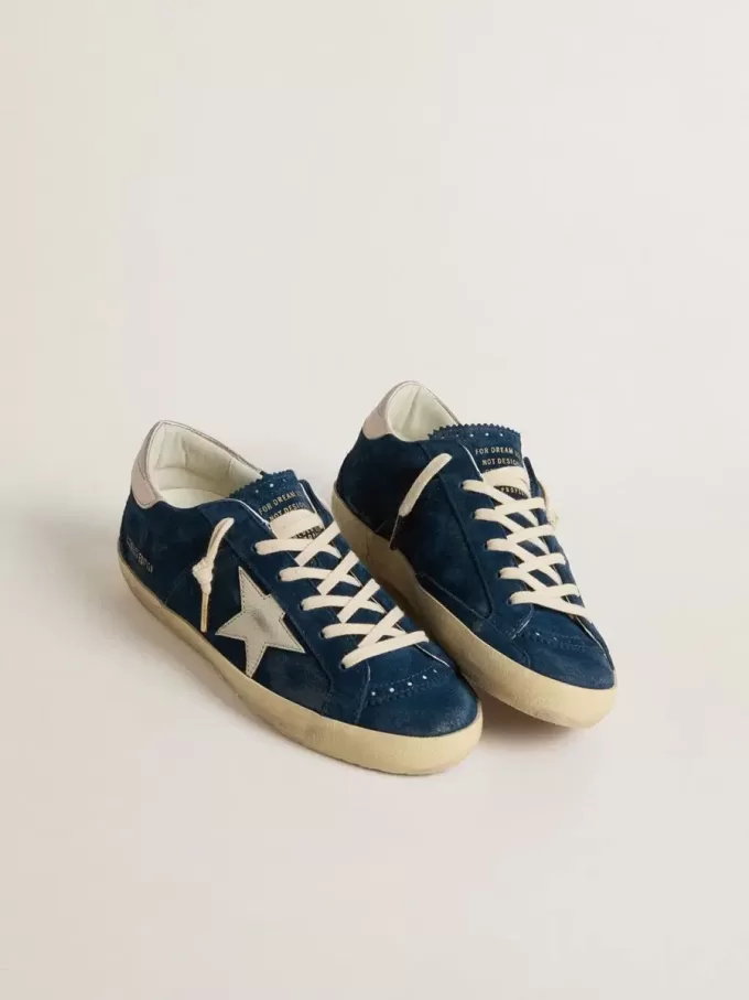 Damen-Super-Star LTD aus blauem Wildleder mit weißem Stern